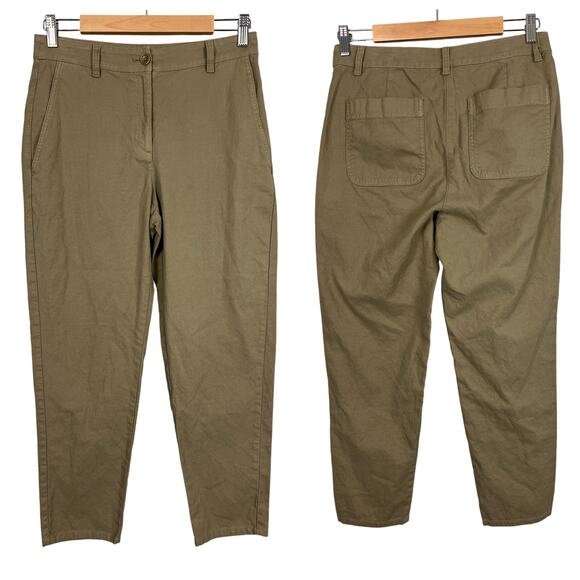 EILEEN FISHER Women's‎ 6P Green Organic Cotton Hemp Stretch Tapered Ankle Pants - Picture 1 of 11